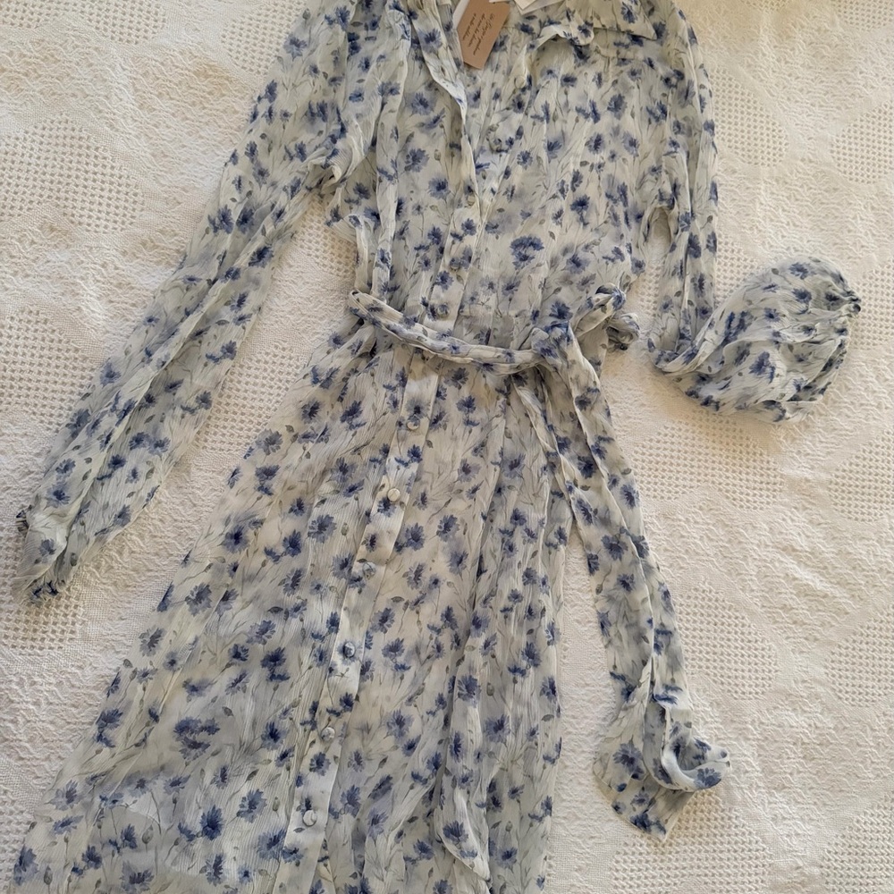 Elegant Floral Long Sleeve Dress